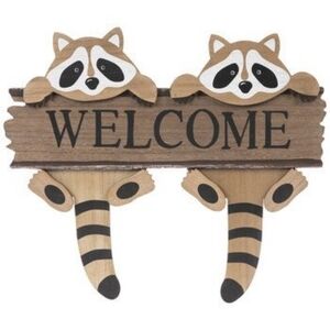 Raccoon Welcome Sign